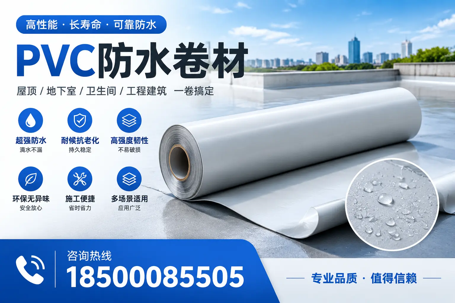 PVC防水卷材的防水效果评测,适合盘锦的科学依据